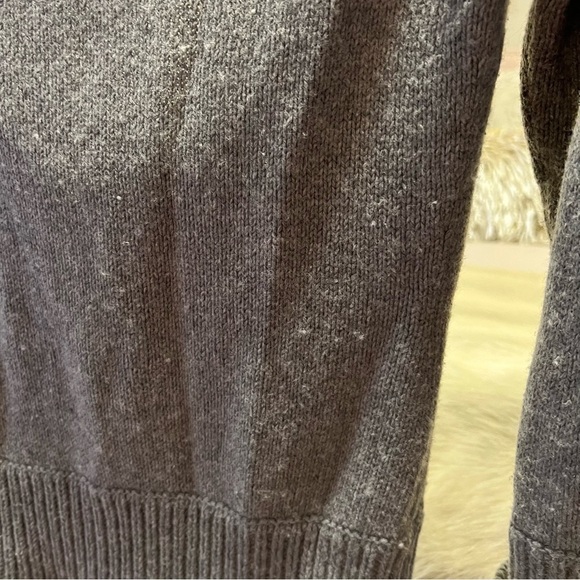 Vintage PRIZE Small Gray Cowl Neck Long Sleeve Y2K Plunging Neckline Sweater - Picture 3 of 14